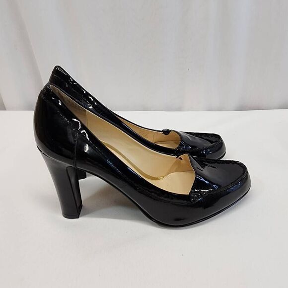 LAUREN Ralph Lauren Size 7.5 Black Patent Leather Heels Q - Picture 4 of 12